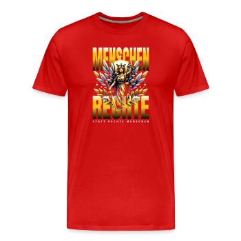 Human Rights Instead of Right-Wing People Statement - Men's Premium Organic T-Shirt - red - Front - Damien (186cm)