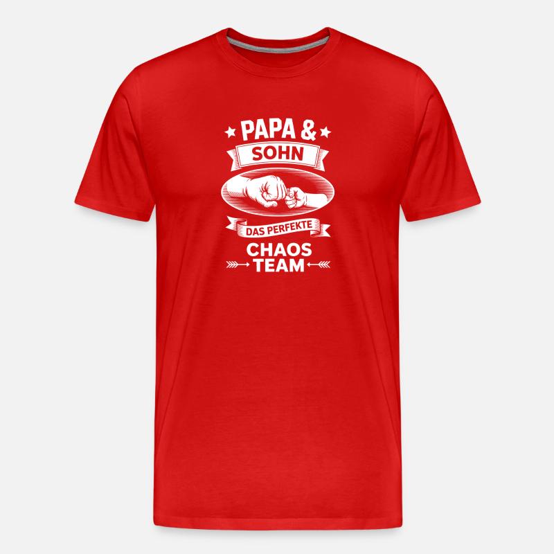 Vater Sohn Chaos Team - Männer Premium Bio T-Shirt - Rot