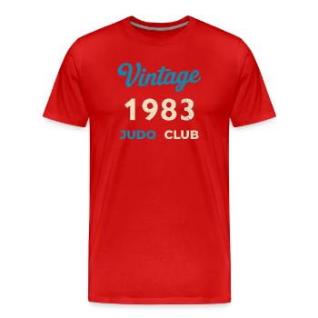 Vintage 1983 Judo Club Retro Birth Year Gift - Men's Premium Organic T-Shirt - red - Front - Damien (186cm)