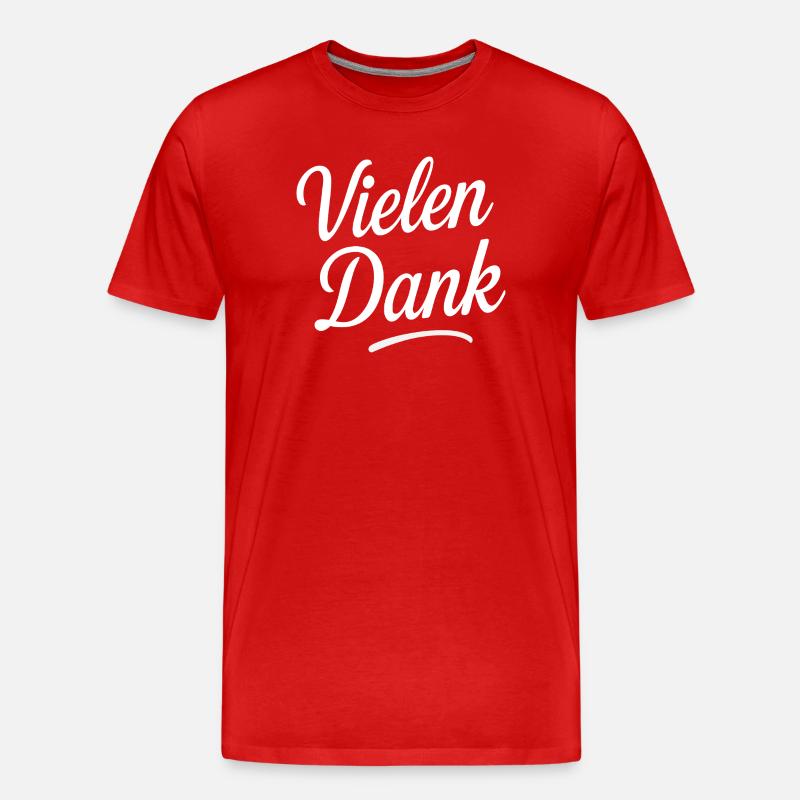 Vielen Dank Schriftzug - Männer Premium Bio T-Shirt - Rot