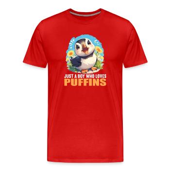 Puffin Papageientaucher - Männer Premium Bio T-Shirt - Rot - Vorne - Damien (186cm)