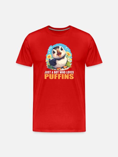 Puffin Papageientaucher - Männer Premium Bio T-Shirt - Rot