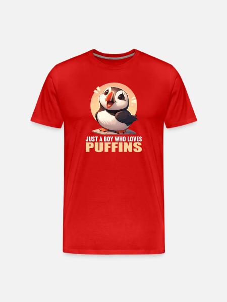 Puffin Papageientaucher - Männer Premium Bio T-Shirt - Rot