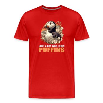 Puffin Papageientaucher - Männer Premium Bio T-Shirt - Rot - Vorne - Damien (186cm)