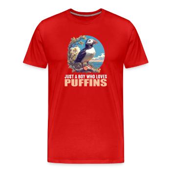 Puffin Papageientaucher - Männer Premium Bio T-Shirt - Rot - Vorne - Damien (186cm)