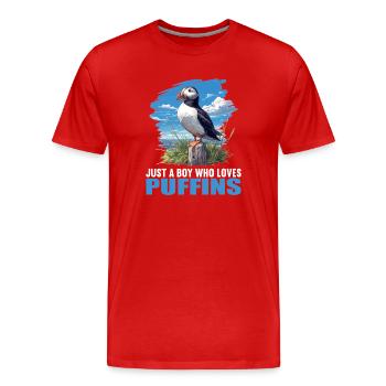 Puffin Papageientaucher - Männer Premium Bio T-Shirt - Rot - Vorne - Damien (186cm)