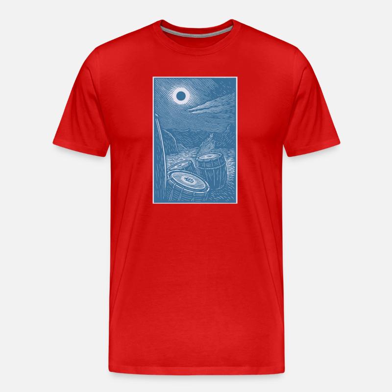drum trommel beat - Männer Premium Bio T-Shirt - Rot