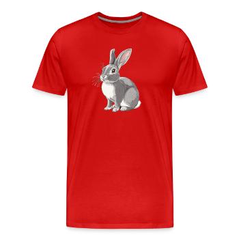 Bunny Bunny - Men's Premium Organic T-Shirt - red - Front - Damien (186cm)