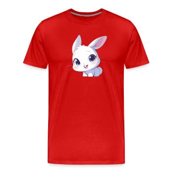 Hasen Hase - Männer Premium Bio T-Shirt - Rot - Vorne - Damien (186cm)