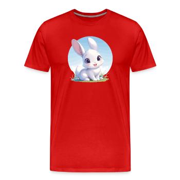 Bunny Bunny - Men's Premium Organic T-Shirt - red - Front - Damien (186cm)