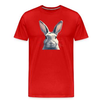 Hasen Hase - Männer Premium Bio T-Shirt - Rot - Vorne - Damien (186cm)