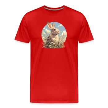 Bunny Bunny - Men's Premium Organic T-Shirt - red - Front - Damien (186cm)