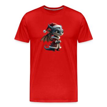 Eleganter Weihnachtsdrache - Männer Premium Bio T-Shirt - Rot - Vorne - Damien (186cm)