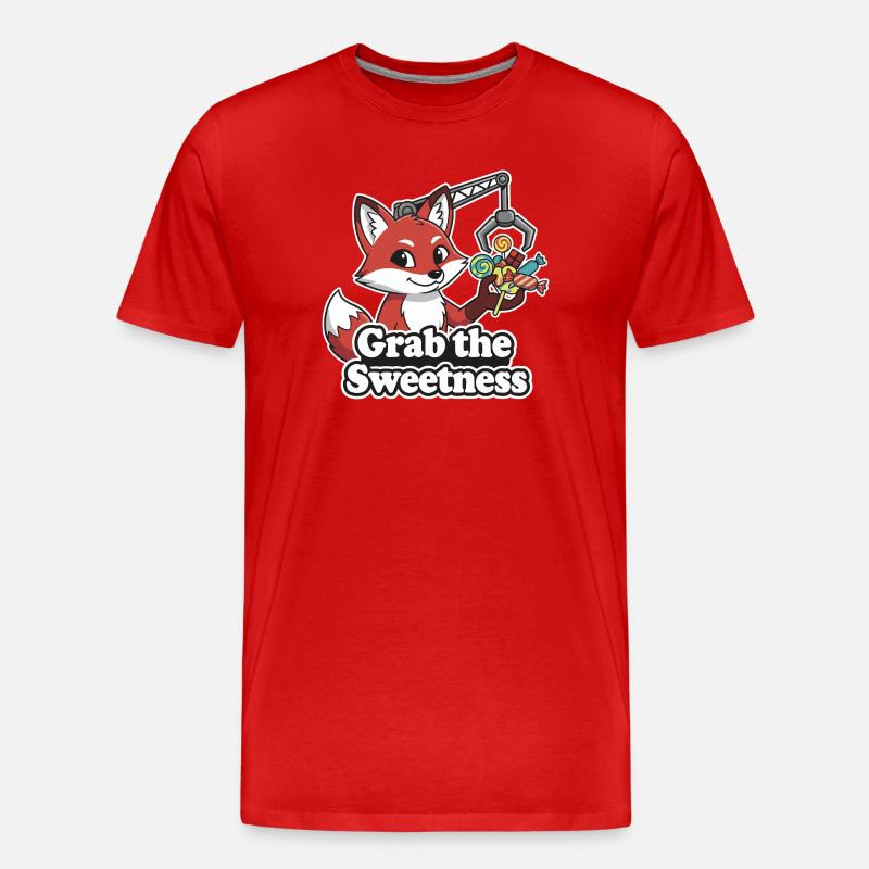 Fox reaches for sweets - Men's Premium Organic T-Shirt - red