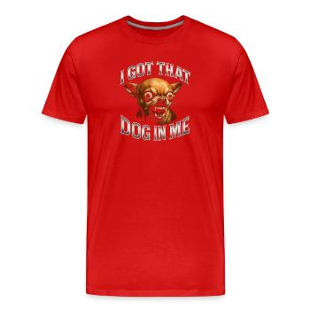 Chihuahua dit de l’humour Une idée de cadeau drôle - T-shirt bio Premium Homme - rouge - Devant - Damien (186cm)