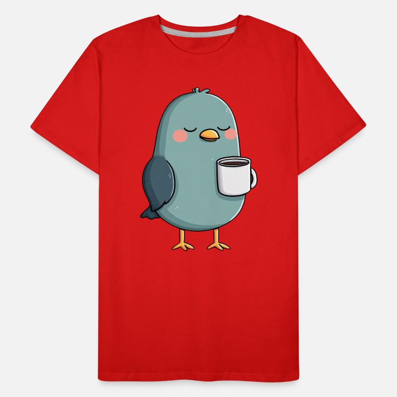 Teal Cup Bird ruhiger Morgen Männer Premium Bio T-Shirt