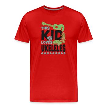 Hawaiian Ukulele Uke Kid This Kid - Men's Premium Organic T-Shirt - red - Front - Damien (186cm)