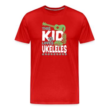 Hawaiian Ukulele Uke Kid This Kid - Men's Premium Organic T-Shirt - red - Front - Damien (186cm)