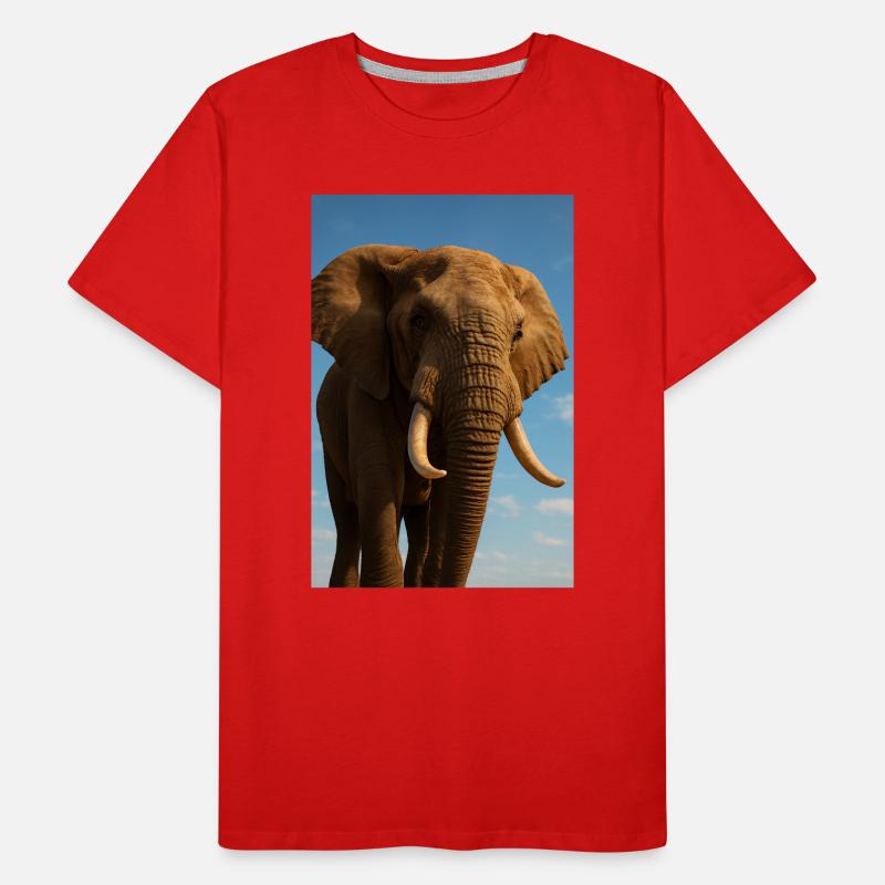 Elephant in close-up with sunshine Men's Premium Organic T-Shirt