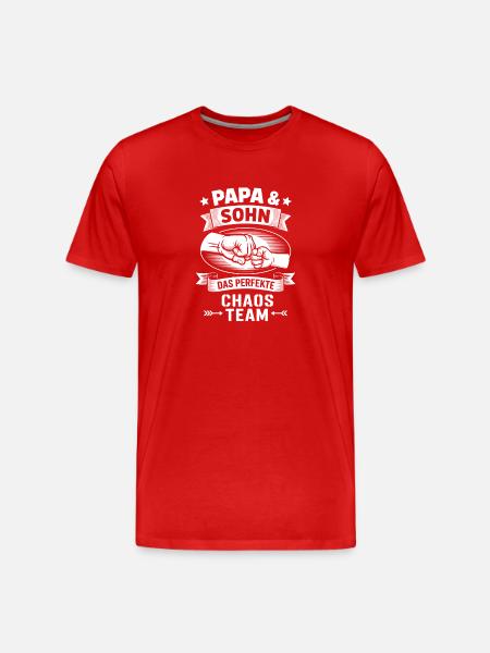 Dad & Son Chaos Team Fist Bump - Men's Premium Organic T-Shirt - red