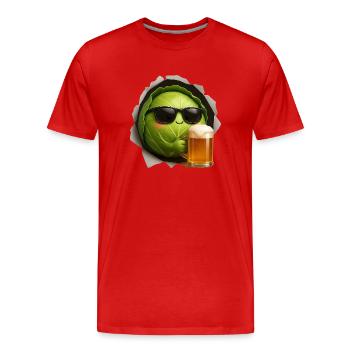 Kohl Bier - Männer Premium Bio T-Shirt - Rot - Vorne - Damien (186cm)