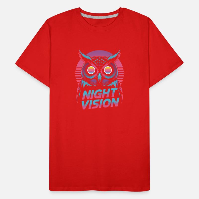 Night Vision Owl Retro Synthwave Night Men's Premium Organic T-Shirt