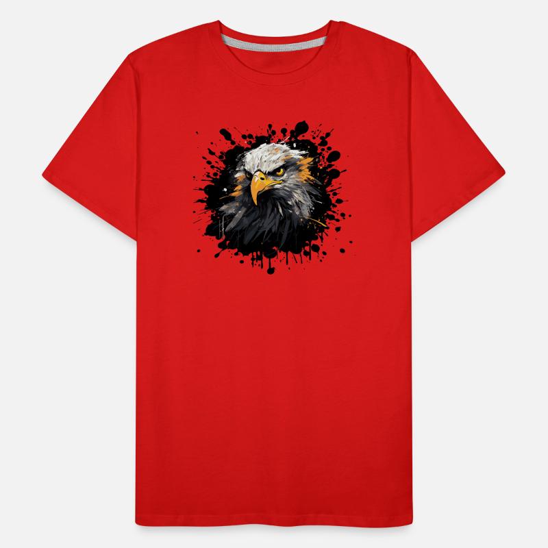Adlerkopf Farb Splash Männer Premium Bio T-Shirt