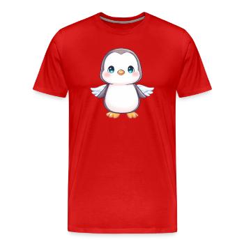 Süßer Pinguin Cartoon Engel Kawaii Chibi - Männer Premium Bio T-Shirt - Rot - Vorne - Damien (186cm)
