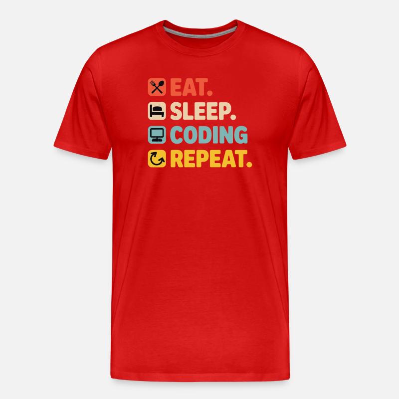 Programmiererleben Humor für Programmierer - Männer Premium Bio T-Shirt - Rot