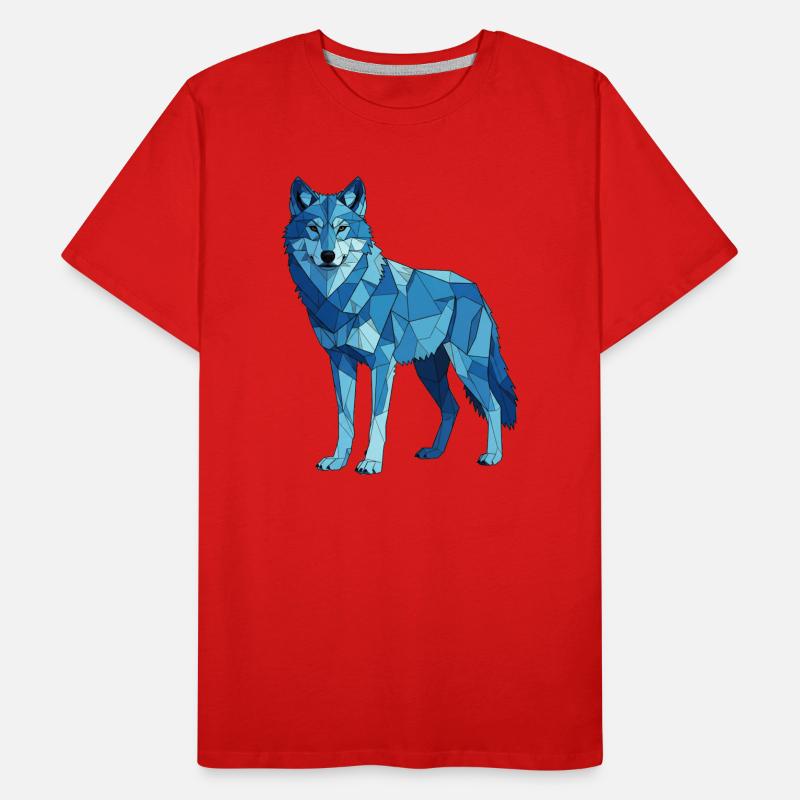 Blauer Polygonwolf Männer Premium Bio T-Shirt