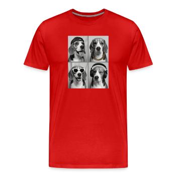 Beagle - T-shirt bio Premium Homme - rouge - Devant - Damien (186cm)