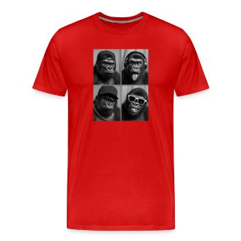 Gorilla - Männer Premium Bio T-Shirt - Rot - Vorne - Damien (186cm)