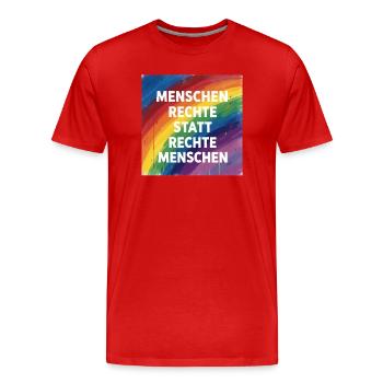 Human rights instead of right-wing people - Men's Premium Organic T-Shirt - red - Front - Damien (186cm)