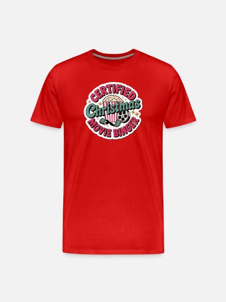 Certified Christmas Film Binger - Men's Premium Organic T-Shirt - red