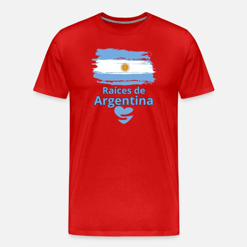 Argentiniens Wurzeln: Albiceleste Pride - Männer Premium Bio T-Shirt - Rot