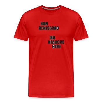 Not very good but not good either - Men's Premium Organic T-Shirt - red - Front - Damien (186cm)
