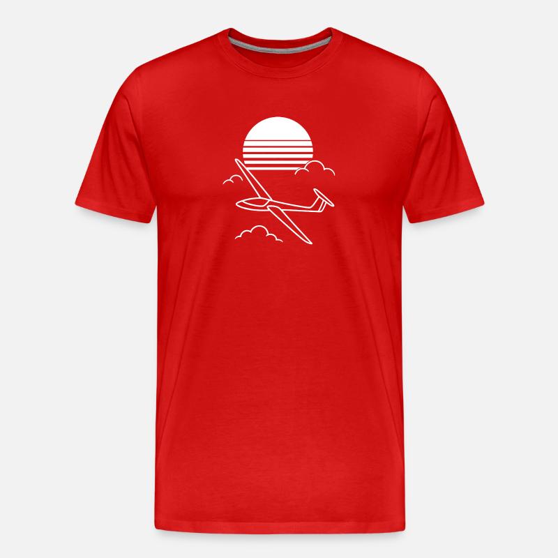 Planant au coucher du soleil - T-shirt bio Premium Homme - rouge