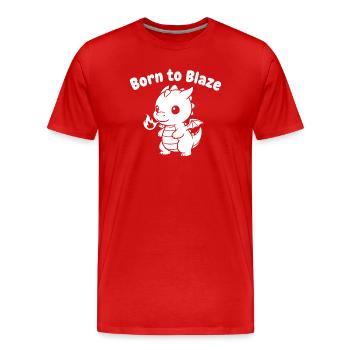 Born to Blaze Dragon Fire - Men's Premium Organic T-Shirt - red - Front - Damien (186cm)