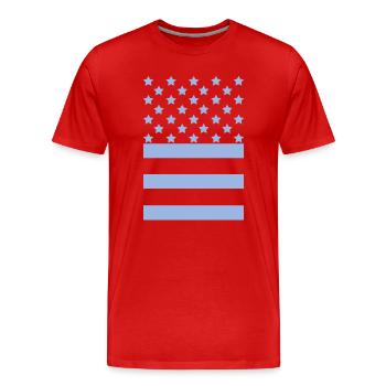Drapeau bleu clair – Design Stars & Stripes - T-shirt bio Premium Homme - rouge - Devant - Damien (186cm)