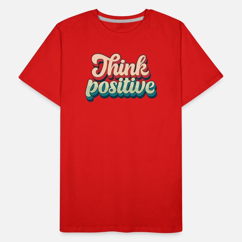 Think Positive Retro Script Men's Premium Organic T-Shirt