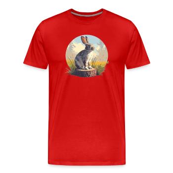 Hasen Hase - Männer Premium Bio T-Shirt - Rot - Vorne - Damien (186cm)