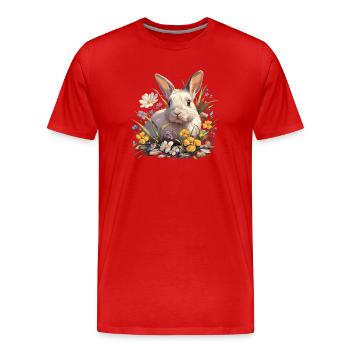 Hasen Hase - Männer Premium Bio T-Shirt - Rot - Vorne - Damien (186cm)
