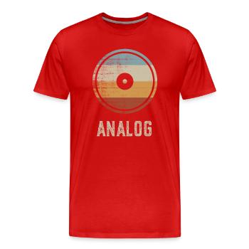 Analog Vinyl Schallplatte Retro Musik Liebhaber - Männer Premium Bio T-Shirt - Rot - Vorne - Damien (186cm)