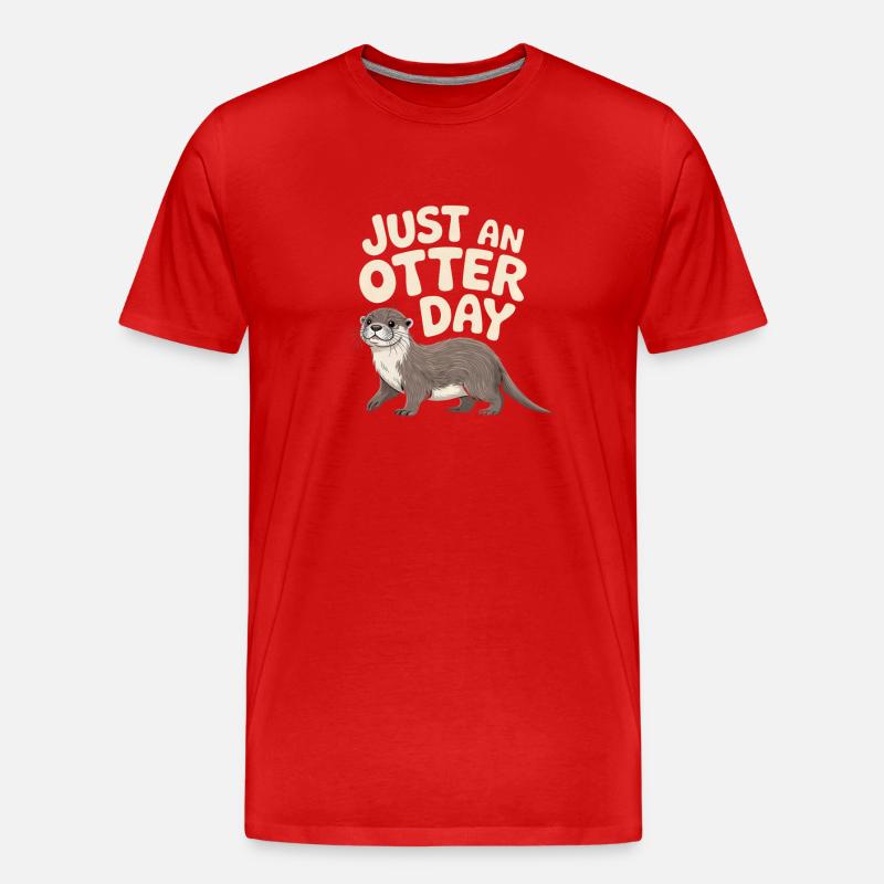 Simplement un jour de loutre - T-shirt bio Premium Homme - rouge