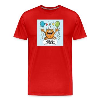 Party Monster mit Einäugigem Jubel - Männer Premium Bio T-Shirt - Rot - Vorne - Damien (186cm)