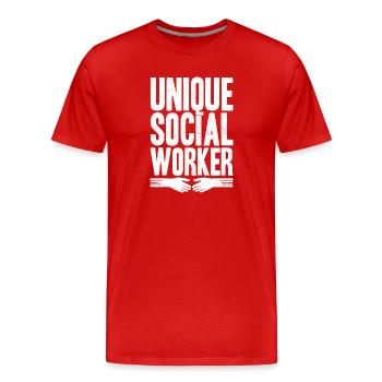 Social Worker Quote Unique Social Work - Männer Premium Bio T-Shirt - Rot - Vorne - Damien (186cm)