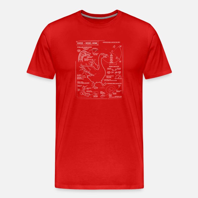Gänse Blueprint: Modell Honk - Männer Premium Bio T-Shirt - Rot