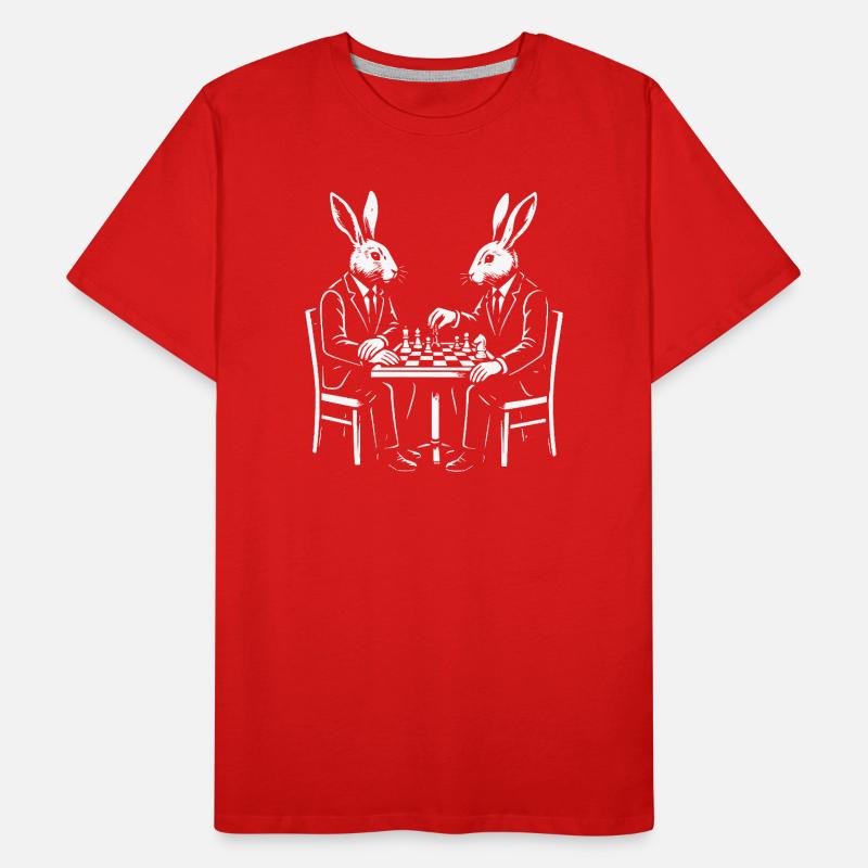 Partie d’échecs Dapper Rabbits T-shirt bio Premium Homme