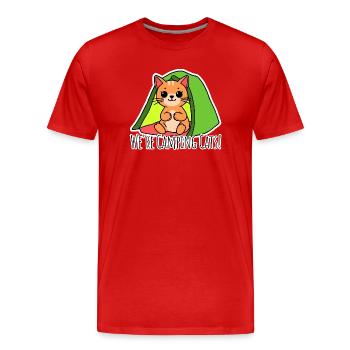 Wir sind camping Cats! Niedliche Katzen im Zelt - Männer Premium Bio T-Shirt - Rot - Vorne - Damien (186cm)