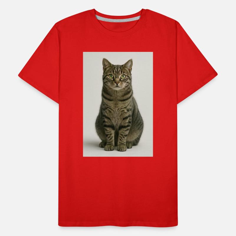 Seated tabby cat portrait Men's Premium Organic T-Shirt